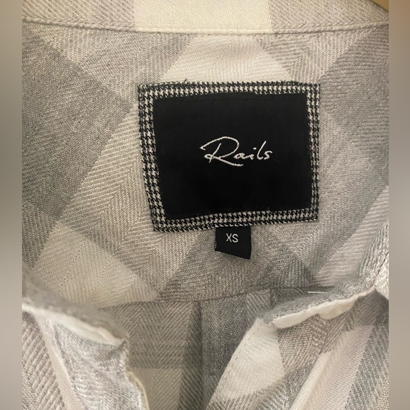 Rails Hunter plaid button down-white & grey - Picture 2 of 4